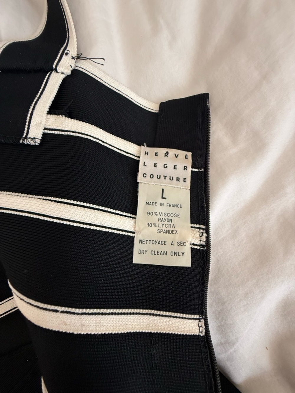 VINTAGE Herve Leger COUTURE! black and white bodycon dress from the 1990s. XS. - Picture 9 of 9